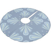 Pastelblauwe bloem abstract herhaling kerstboom rok (Gekanteld)