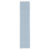 Pastelblauwe bloem abstract herhaling korte tafelloper (Voorkant)