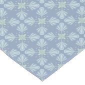 Pastelblauwe bloem abstract herhaling korte tafelloper (Hoek)