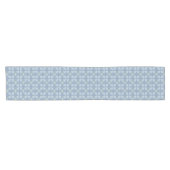 Pastelblauwe bloem abstract herhaling korte tafelloper (Horizontaal)