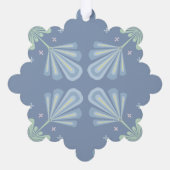 Pastelblauwe bloem abstract herhaling ornament kaart (Achterkant)