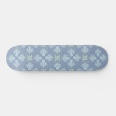 Pastelblauwe bloem abstract herhaling persoonlijk skateboard (Horizontaal)