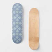 Pastelblauwe bloem abstract herhaling persoonlijk skateboard (Voorkant)