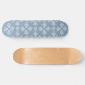 Pastelblauwe bloem abstract herhaling persoonlijk skateboard (Horizontaal)