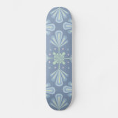 Pastelblauwe bloem abstract herhaling persoonlijk skateboard (Voorkant)