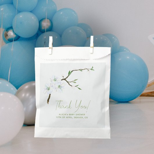 Pastelblauwe bloem jongens babyshower bedankzakje
