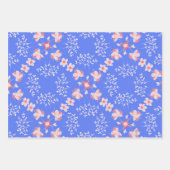 Pastelblauwe bloemen inpakpapier vel (Voorkant)