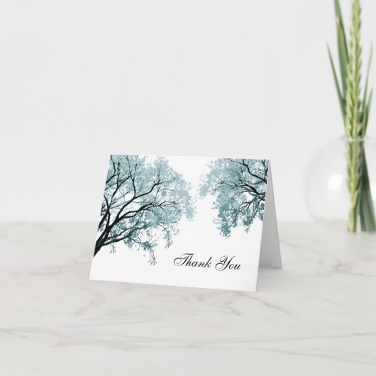 Pastelblauwe Bomen - Dankkaart Bedankkaart (Voorkant)