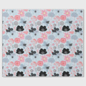 Pastelblauwe Botanische Harmonie Wrapper Cadeaupapier (Vlak)