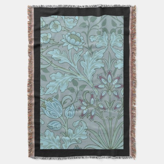 Pastelblauwe decoratieve bloemen deken (Voorkant Verticaal)