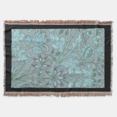 Pastelblauwe decoratieve bloemen deken (Voorkant)
