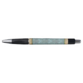 Pastelblauwe decoratieve bloemen pen (Voorkant)