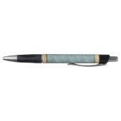Pastelblauwe decoratieve bloemen pen (Bodem)