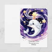 Pastelblauwe Dolfijn Verjaardag Oceaan Bedankkaart (Voorkant / Achterkant)