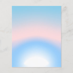 Pastelblauwe en roze radiale verloopkleuren flyer