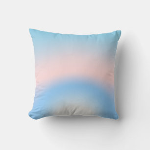 Pastelblauwe en roze radiale verloopkleuren kussen