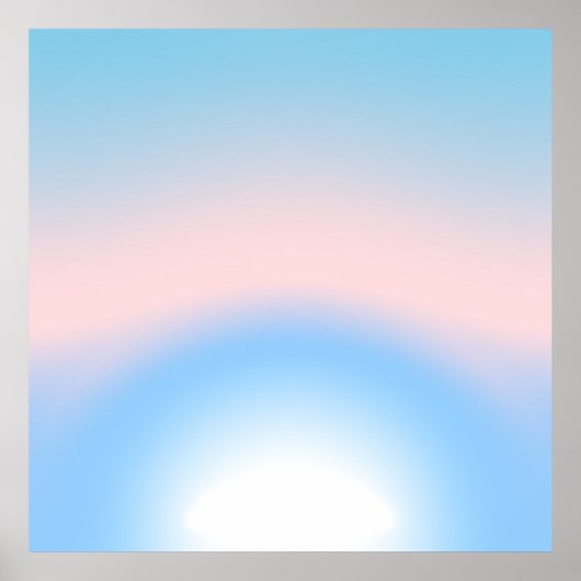 Pastelblauwe en roze radiale verloopkleuren poster (Voorkant)