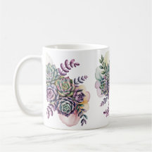 Pastelblauwe en roze succulenten