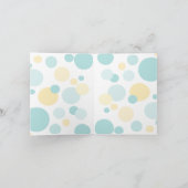 Pastelblauwe gele teddybeer bedankkaart (Binnen)