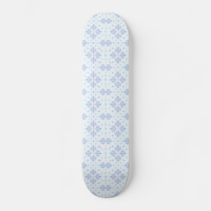 Pastelblauwe geometrische bloem herhaalpatroon persoonlijk skateboard