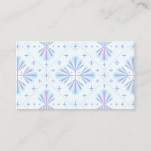 Pastelblauwe geometrische bloem herhaalpatroon visitekaartje