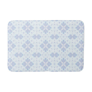 Pastelblauwe geometrische bloempatroon badmat