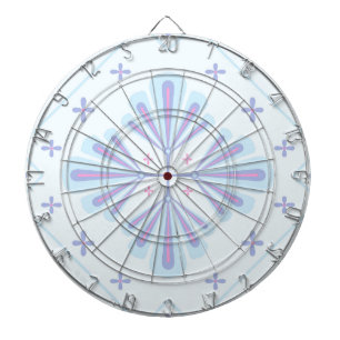 Pastelblauwe geometrische bloempatroon dartbord