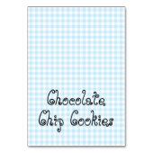 Pastelblauwe geruite menukaarten kaart (Voorkant)