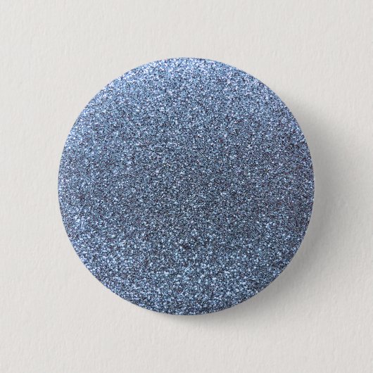 Pastelblauwe glitter ronde button 5,7 cm (Voorkant)