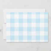 Pastelblauwe grote ginghamruit notitiekaartje (Achterkant)