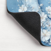 PASTELBLAUWE HALVE MAAN MET WITTE BLOEMEN MUISMAT (Hoek)