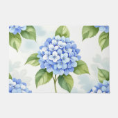 Pastelblauwe Hortensia Boeket Patroon Deurmat (Voorkant)