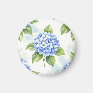 Pastelblauwe Hortensia Boeket Patroon Magneet
