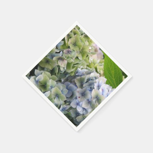 Pastelblauwe hortensia's servetten (Hoek)