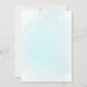 pastelblauwe inksplashen Doop Kaart (Achterkant)