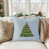 Pastelblauwe Kerstboom Kussen