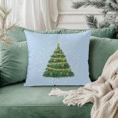 Pastelblauwe Kerstboom Kussen