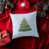Pastelblauwe Kerstboom Kussen