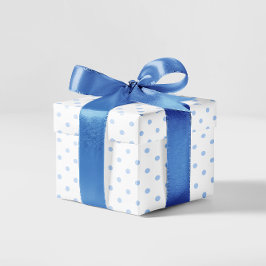 Pastelblauwe kleine polka stippen cadeaupapier