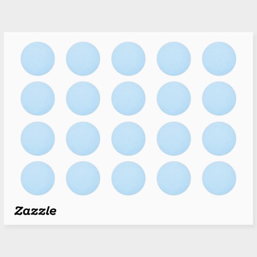 Pastelblauwe Kleur Ronde Sticker (Vel)