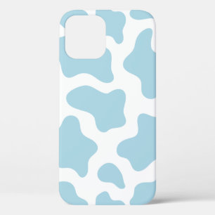 pastelblauwe koe print kawaii Case-Mate iPhone case
