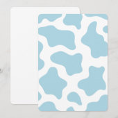 pastelblauwe koe print kawaii kaart (Voorkant / Achterkant)