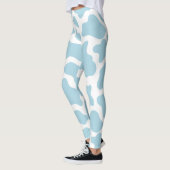 pastelblauwe koe print kawaii leggings (Links)