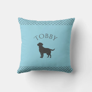 Pastelblauwe Labrador Retriever op maat gemaakt Kussen