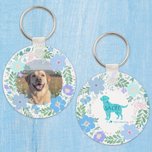 Pastelblauwe Labrador Retriever op maat gemaakte f Sleutelhanger