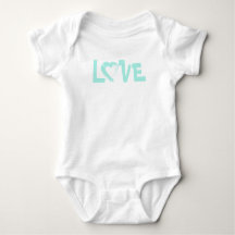 Pastelblauwe Love Heart Baby Bodysuit