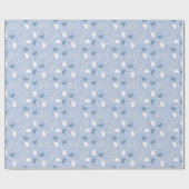Pastelblauwe Love Hearts Cadeaupapier (Vlak)