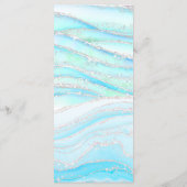 pastelblauwe marmeren Menu (Achterkant)