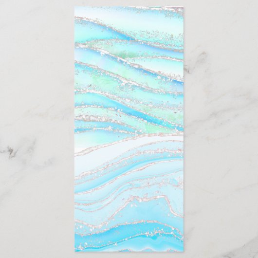 pastelblauwe marmeren Menu (Achterkant)