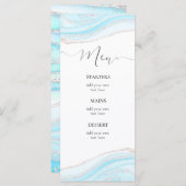 pastelblauwe marmeren Menu (Voorkant / Achterkant)